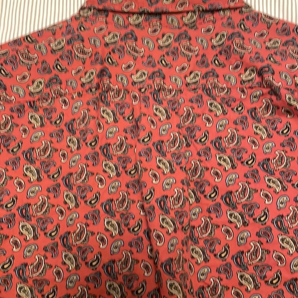 JCREW Mens Paisley Dress Shirt Pattern Men Red Tan Blue - Picture 4 of 5